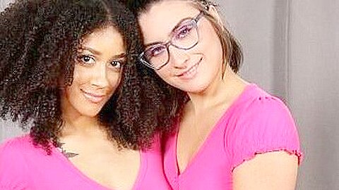 Angeline Red And Arianna Aimes In Interracial Lesbian Party