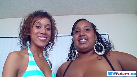 Bbw And Skinny Black Girls Practicing Blowjob