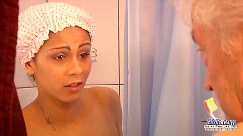 Grandpa And Maid Shower Sex Mexican