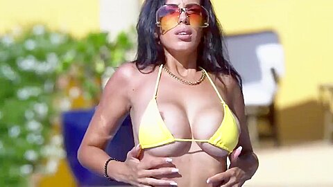 Irresistible Latina In A Yellow Bikini, Katrina Moreno