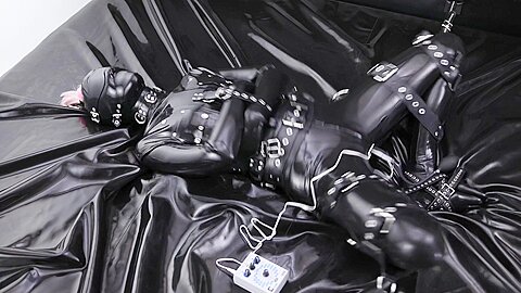 Latex Straitjacket Vibed :: Full Body Latex Bondage with Stimulation