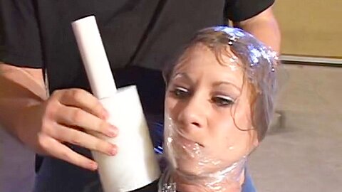 Tight Mummification :: Duct Tape Bondage in Garage: Tape Doll Submission