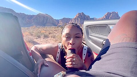 Latina Slut Sucks Cum Out On Side Of Road
