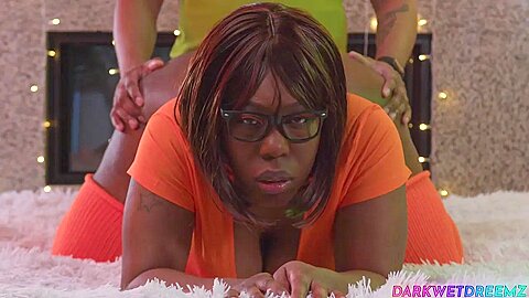 Glasses Wearing Ebony Bbw Velma Enjoys High And Rough Fucki